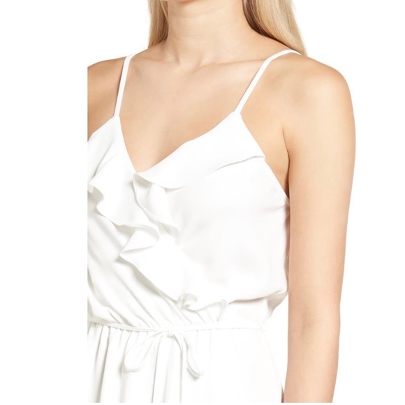 Everly White Ruffle Wrap Maxi Dress - Picture 4 of 7
